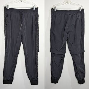 Allyson Felix x Athleta Legend black track pants jogger windbreaker L